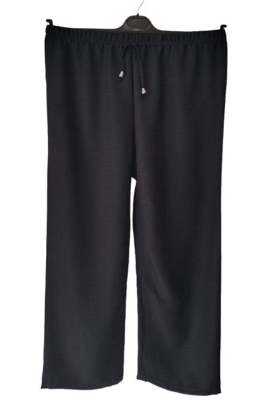 PARİS WOMEN'S BLACK BOL CUT LINEN PANT-BOTTOM