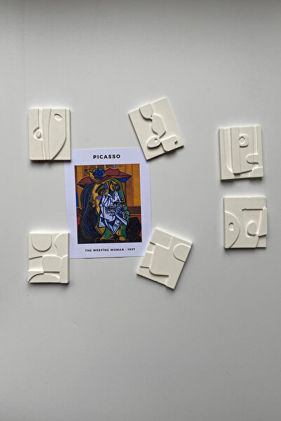 sin istanbul 6'lı Picasso Buzdolabı Magneti Beyaz