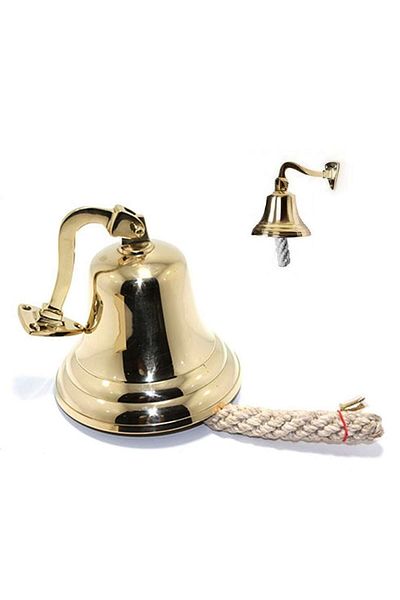 ehobim Bright Real Brass Sailor Wall Bell 10.5cm
