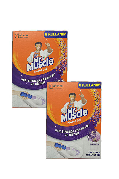 Mr. Muscle Klozet Jel Blok, Tuvalet Temizleyici, Lavanta, 36g Yeni Ambalaj 2 Adet
