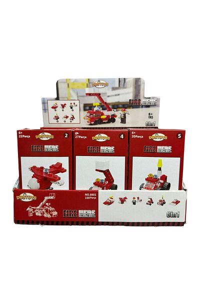 DOSTOYS مجموعة بناء وحدات إطفاء مكونة من 6 قطع
