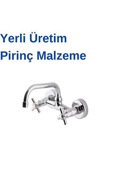 KAVİTİCARET Duvardan Klasik Döner Borulu Mutfak Evye Bataryası