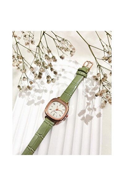MİACCS SANTA SERIES VINTAGE MINIMAL SQUARE LEATHER CORD WOMEN'S WRISTWATCH