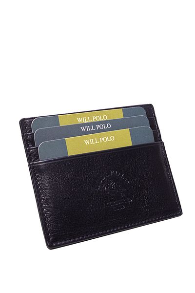 willpolo Θήκη για μικρές κάρτες από γνήσιο δέρμα