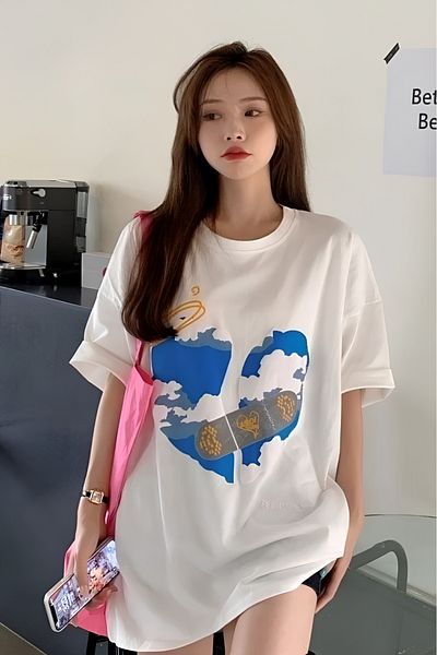 Gofeel Λευκό μπλουζάκι Unisex Sky Wounded Heart