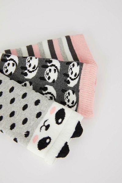 DeFacto Girl Baby Non-Slip Sole 3-Piece Cotton Long Socks Y7815a2ns