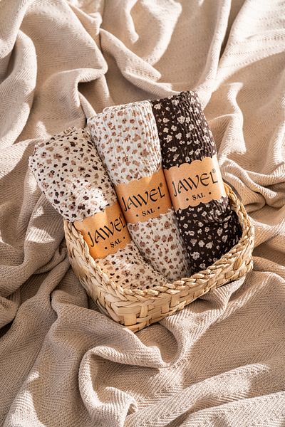 JAWEL Women's Anti-Wrinkle Hijab 3-Piece Wrap Pack (CREAM-VANILLA-BROWN)