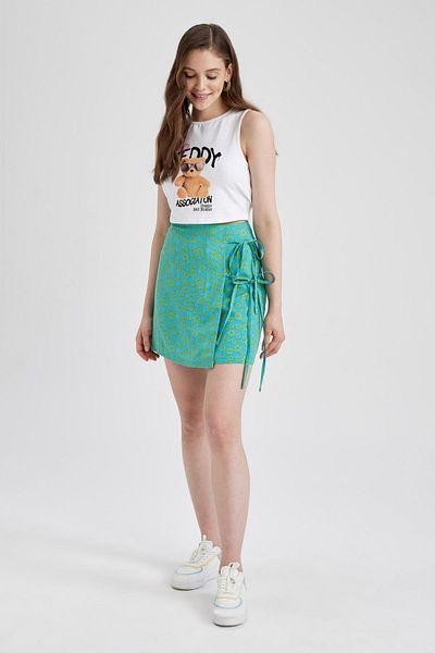 DeFacto Coool A-line Patterned Mini Skirt Y7977az22sm