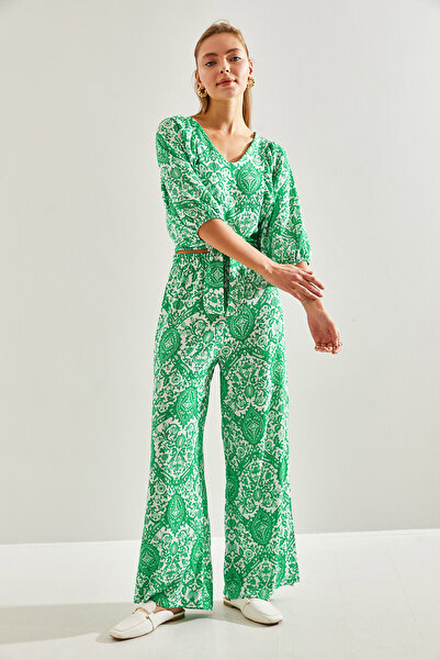 Bianco Lucci Women's Patterned Top and Bottom Set60201015