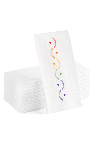 Matbaagraf منديل عرض مطبوع عليه عبارة "Love is Love" 20 قطعة