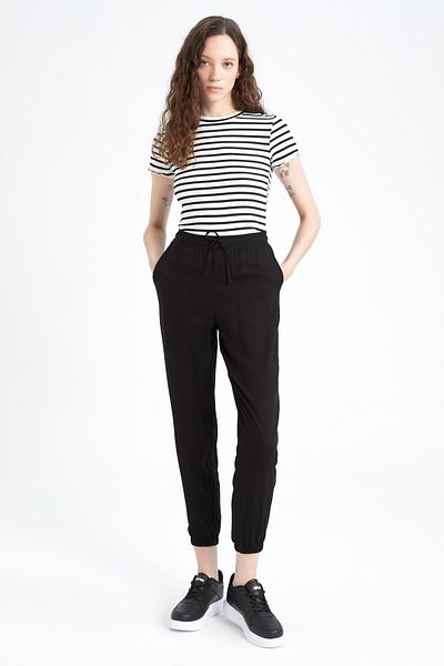 DeFacto Fitted Crew Neck Striped Short Sleeve T-Shirt K1965az23sm