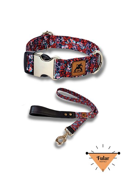 UTDpet Muertos Dispatch Strap Set - Dog Collar and Walking, with Scarf Gift