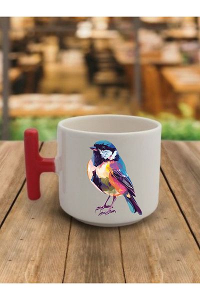 lili hediyelik Modern Bird Themed Coffee Cup Mug - Ceramic Tea, Coffee Gift Cup