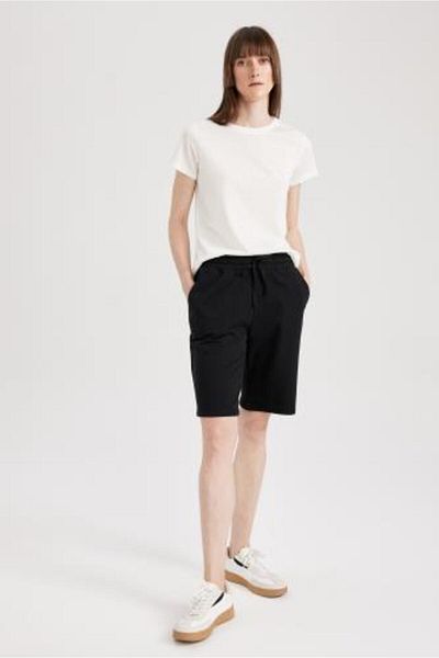 DeFacto Regular Waist Lace-up Bermuda 100% Cotton Shorts W9369az23sm