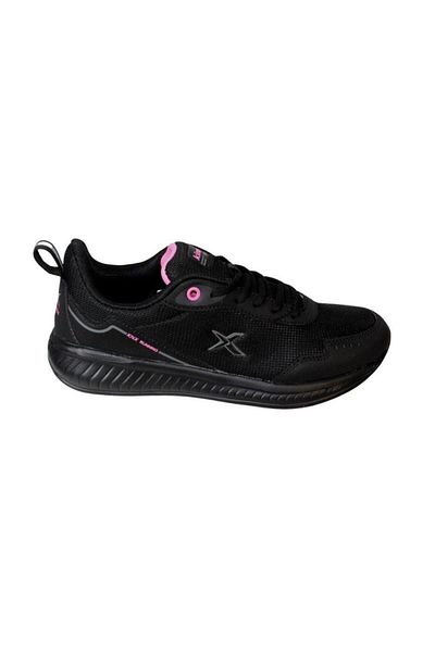 Kinetix KINETIX Women's Black White Mesh Lace-Up Comfort Sole Sneakers