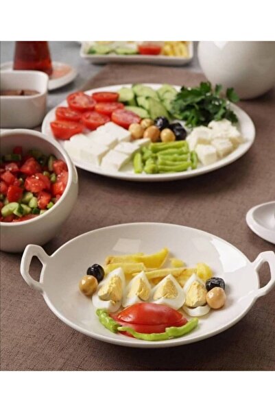 ACAR 20 cm Diameter Porcelain Handled Presentation Plate Set of Six