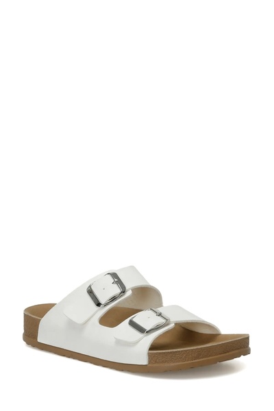 Kinetix شبشب كينتيكس ليزيا أبيض بإبزيم مزدوج