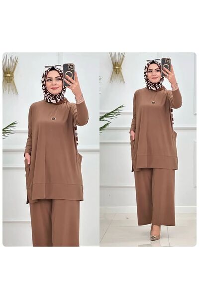 MODAMÜNASİP Costumul cu pantaloni cu detaliu de buzunar Sandy Almina este min...