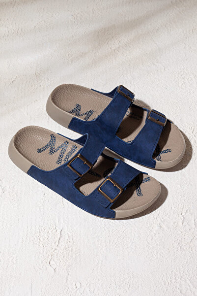 ShoesBag Екстра зручні м'які тапочки з подвійною застібкою на щоденне використання, темно-синього кольору