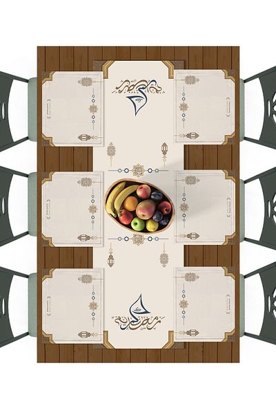 Filamente Ramadan Runner + 6 PC American Service / Σετ τραπεζιού / Ανθεκτικό στους λεκέδες και πλενόμενο ύφασμα Micropetek