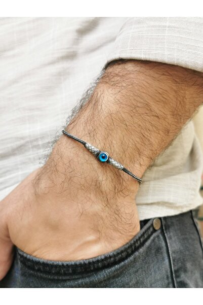 Piyera Gümüş Nazar Göz Detaylı Kazaziye Bileklik