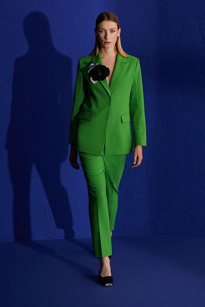 Jus De Pommes GREEN BEAD DETAILED WOMEN'S SUIT DRESS