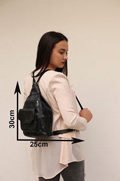 volk 25x30 cm Genuine Leather Backpack - 8 Bellows V-b-cn-066
