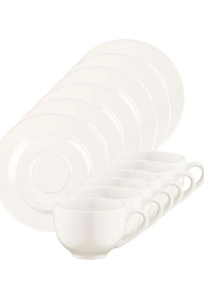 Bonna Porselen Bonna 6-Piece Rita Tea/Coffee Cup And Saucer 110 Cc