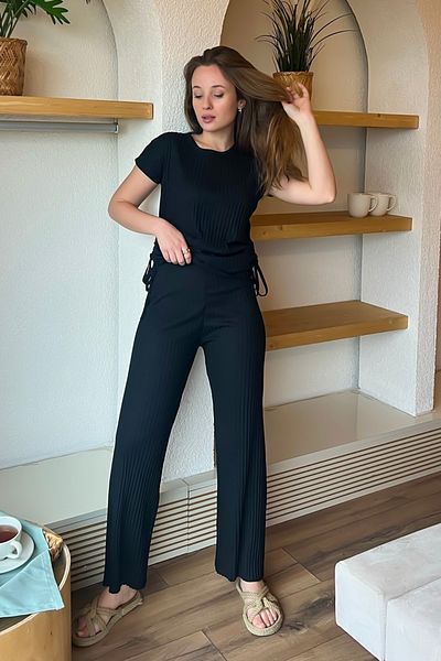 Bianco Lucci Női oldalra gyűjtött camisole felső és alsó készlet60161020
