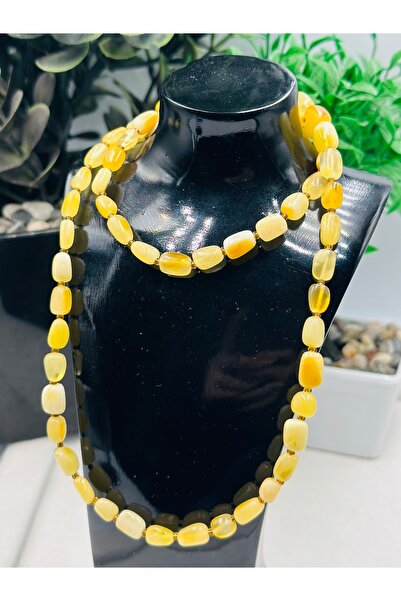 NikaŞ الكبار بالتنقيط للجنسين العنبر قلادة الإجهاد العصبي Guatr 55-60 سم