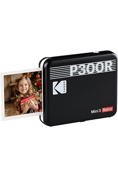 Kodak Mini 3 Retro Mobil Fotoğraf Yazıcısı (7,6x7,6cm) - Siyah