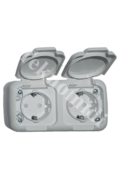 VİKO Viko 90555488 Palmiye Beyaz Ip54 İkili Topraklı Priz