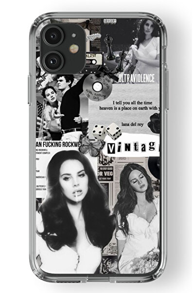 Multitronic حافظة شفافة مطبوعة بتصميم كولاج لانا ديل ري متوافقة مع آيفون 11