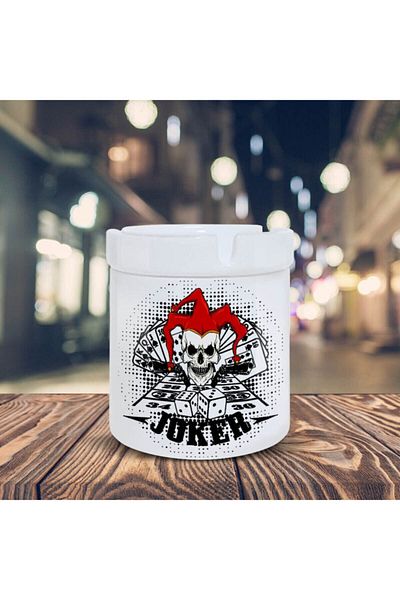 HobiShop Skull Joker Τυπωμένο Τασάκι Κεραμικό Τασάκι 80215