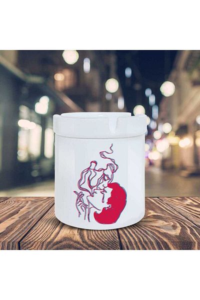HobiShop Smoke Dear Ashtray Illustration Τυπωμένος δίσκος στάχτης K-70