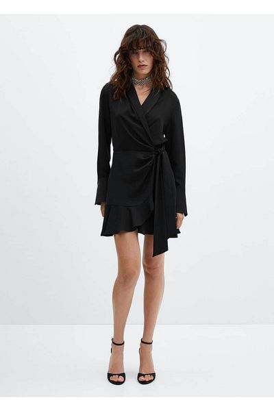 MANGO Woman Double-breasted dress with flap
