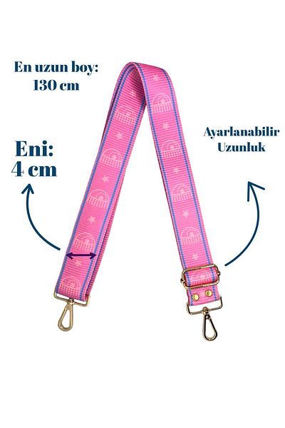 LavinbyNurten Pink Eye Patterned Crossbody Bag Strap - Bag Handle