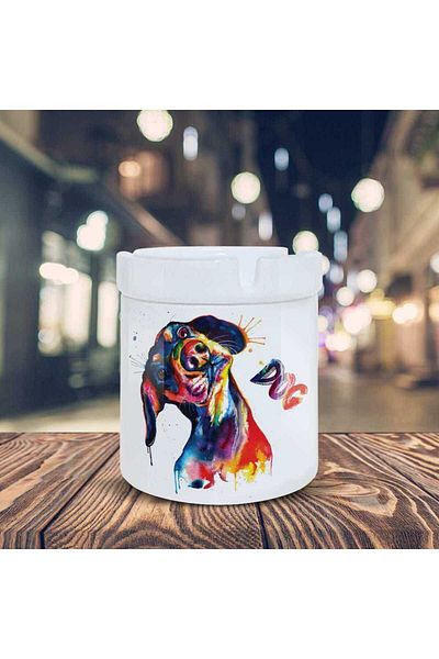 HobiShop Πολύχρωμο Cute Dog Dog Printed Ashtray Ashtray -74185