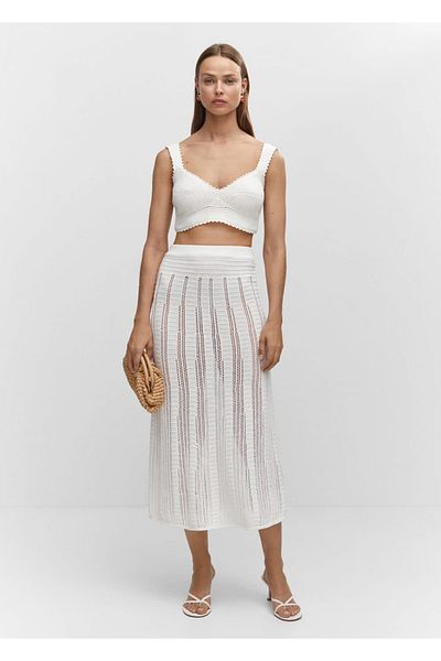 MANGO Woman Perforierter Webrock
