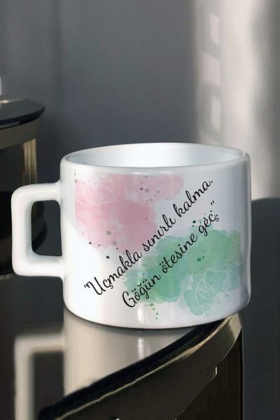 HobiShop Flying Limited Stay Printed Espresso Teacup