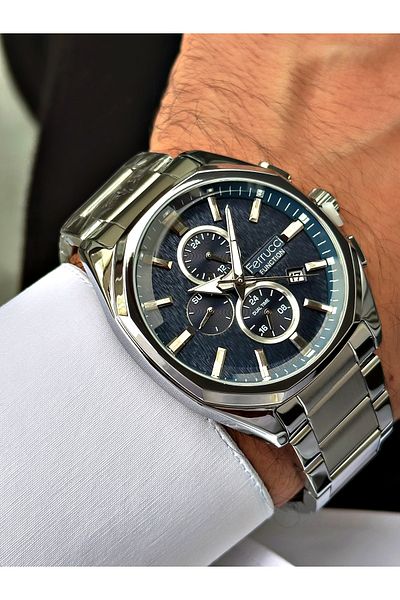 Ferrucci Silver Color Functional Steel Strap Men's Wristwatch Bracelet Gift