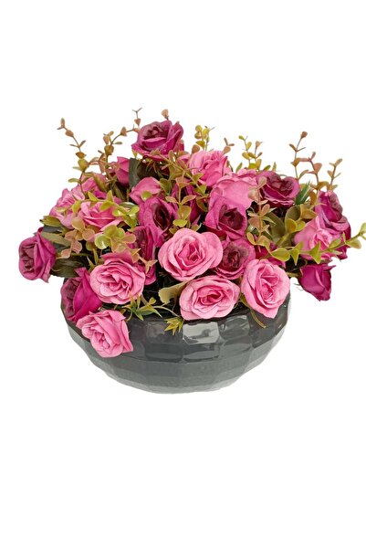 Cennet Home Gece güzeli siyah aranjman mor yabangülü çiçeği masaüstü hediyeli...