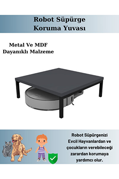 Robot Süpürge Evi Yuvası Koruması Kabini Sehpa