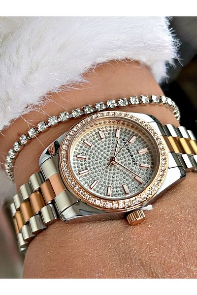 Navimarine Gold Color Steel Cord Women's Wristwatch + Bracelet Gift
