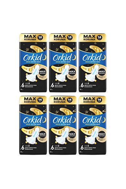 Orkid OrkidHijyenik Ped Ultra Gece Ekstra Max 14' lü 6 Adet