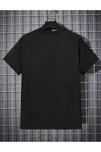khufu CALIFORNIA Tricou oversize negru cu imprimeu, cu croiala relaxata, unisex