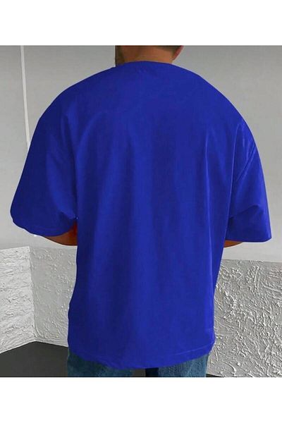 khufu CALIFORNIA Tricou oversize ALBASTRU cu imprimeu Relaxed Fit Unisex