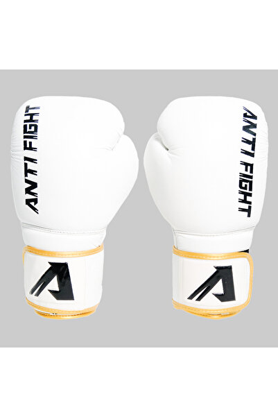 anti fight Beyaz Deri Boks Eldiveni