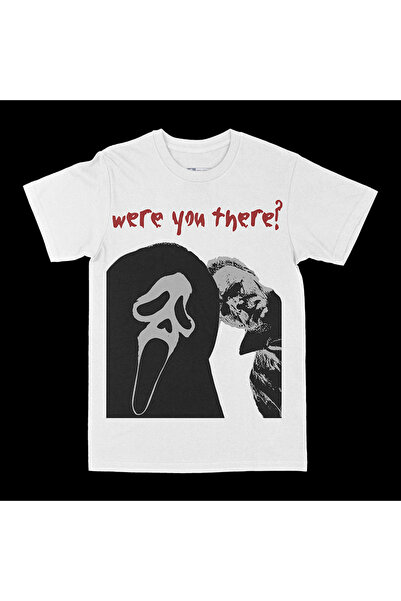 rebelberi Scream Were You There Horror Themed White Oversize Unisex T-Shirt Tee