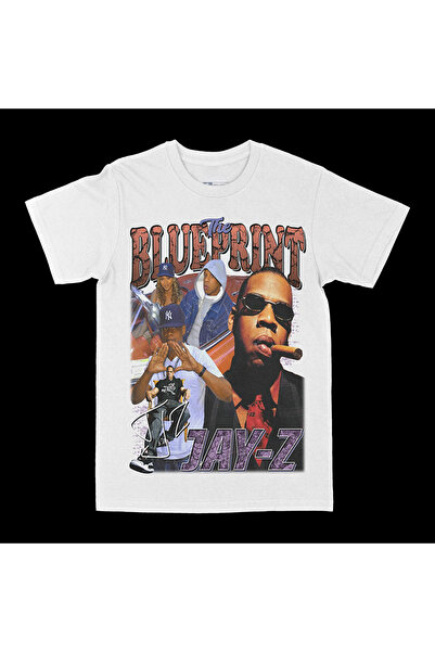 rebelberi Jay-Z The Blueprint Rap Hiphop Bootleg Stil Tricou alb oversize uni...